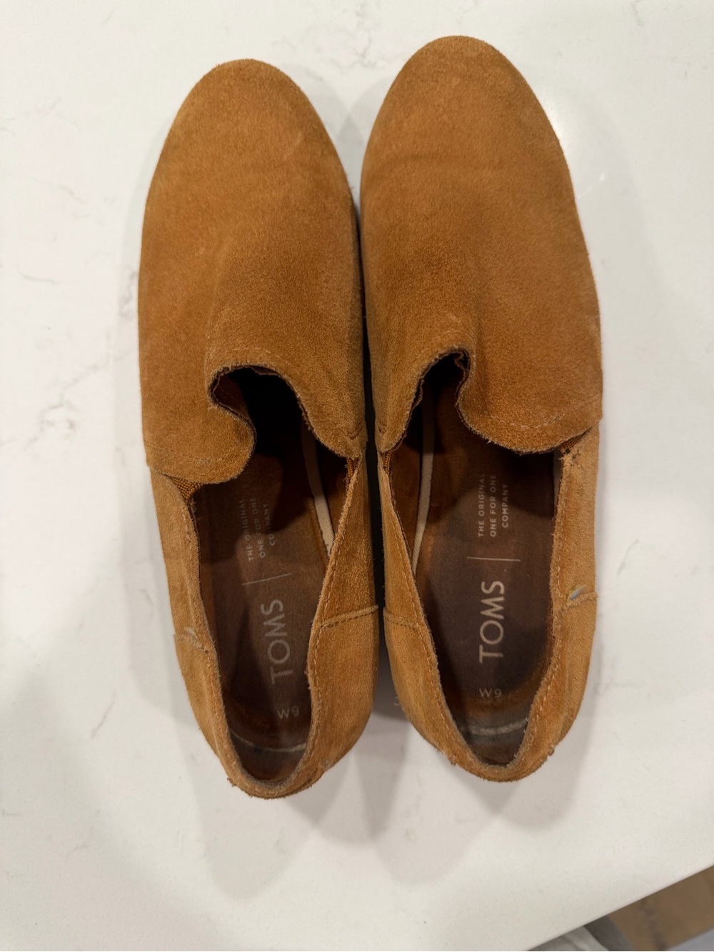 Toms Womens Shoes Shaye Suede Slip On Leather Loafers Booties Brown Size 9